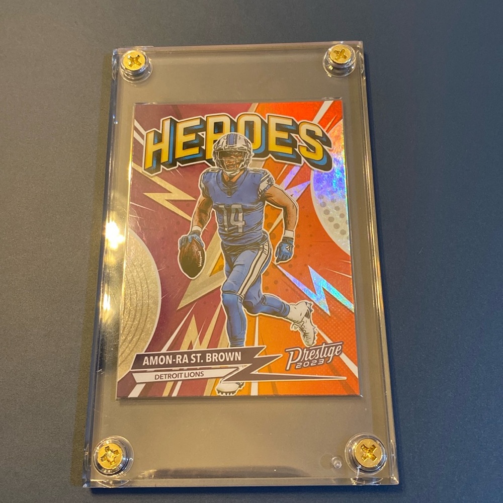2023 Prestige Panini Amon-Ra St. Brown Heroes Card - Detroit Lions